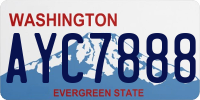 WA license plate AYC7888