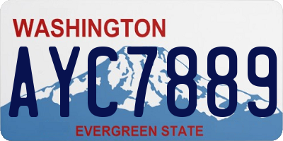 WA license plate AYC7889