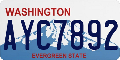WA license plate AYC7892