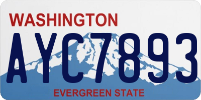 WA license plate AYC7893
