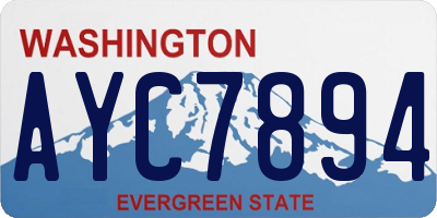 WA license plate AYC7894