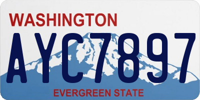WA license plate AYC7897