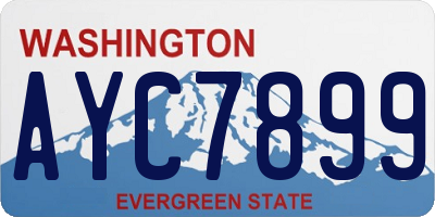 WA license plate AYC7899