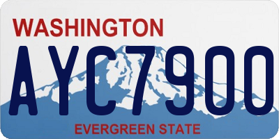 WA license plate AYC7900