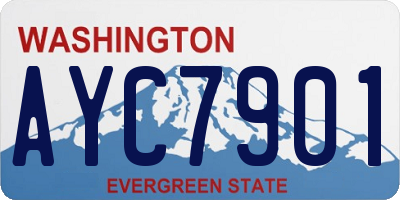 WA license plate AYC7901