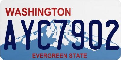 WA license plate AYC7902