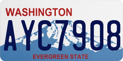 WA license plate AYC7908