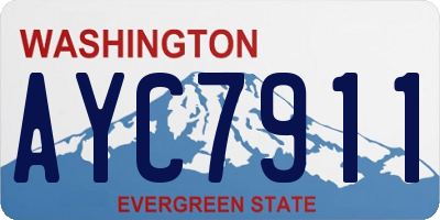 WA license plate AYC7911