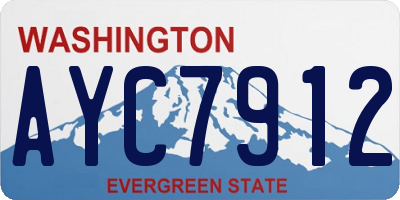 WA license plate AYC7912