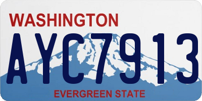 WA license plate AYC7913