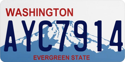 WA license plate AYC7914