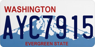 WA license plate AYC7915