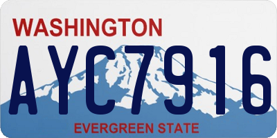 WA license plate AYC7916
