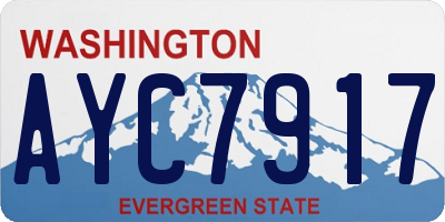 WA license plate AYC7917