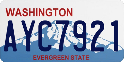 WA license plate AYC7921