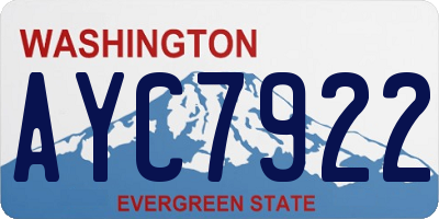 WA license plate AYC7922