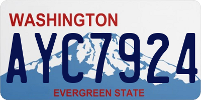 WA license plate AYC7924