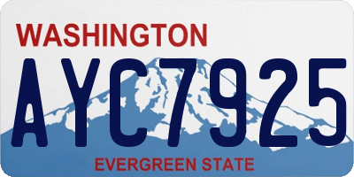 WA license plate AYC7925