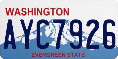 WA license plate AYC7926