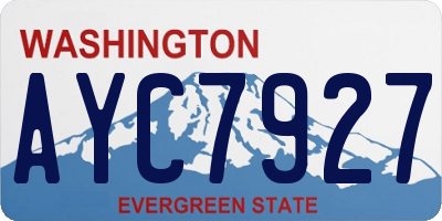 WA license plate AYC7927