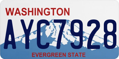 WA license plate AYC7928