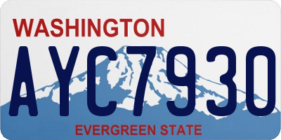 WA license plate AYC7930