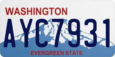 WA license plate AYC7931