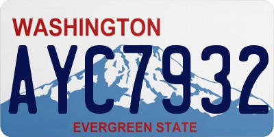 WA license plate AYC7932