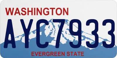 WA license plate AYC7933