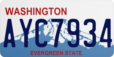 WA license plate AYC7934