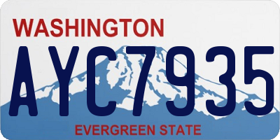 WA license plate AYC7935