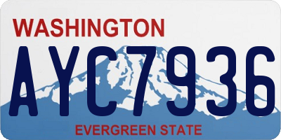 WA license plate AYC7936
