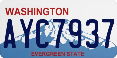 WA license plate AYC7937