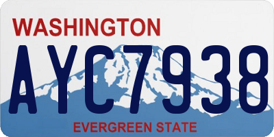 WA license plate AYC7938