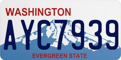 WA license plate AYC7939