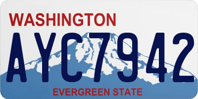 WA license plate AYC7942