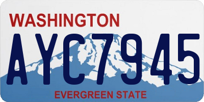 WA license plate AYC7945
