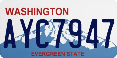 WA license plate AYC7947