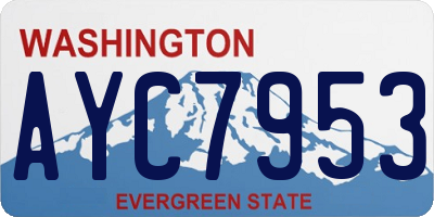 WA license plate AYC7953