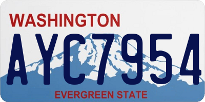 WA license plate AYC7954