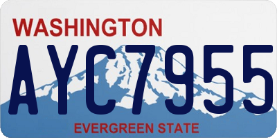 WA license plate AYC7955