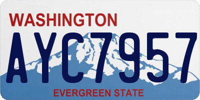WA license plate AYC7957