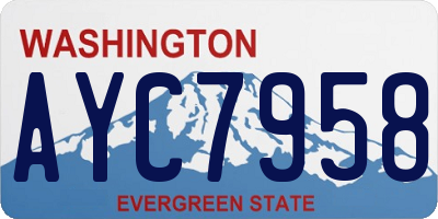 WA license plate AYC7958