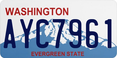 WA license plate AYC7961