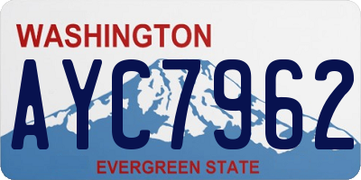 WA license plate AYC7962