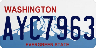 WA license plate AYC7963