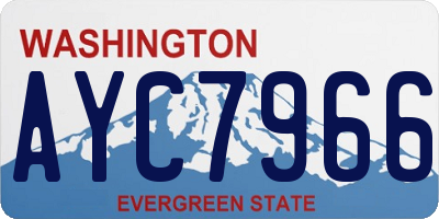 WA license plate AYC7966