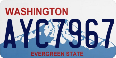 WA license plate AYC7967