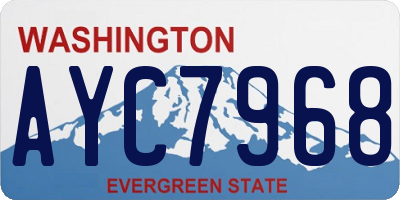 WA license plate AYC7968
