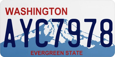 WA license plate AYC7978